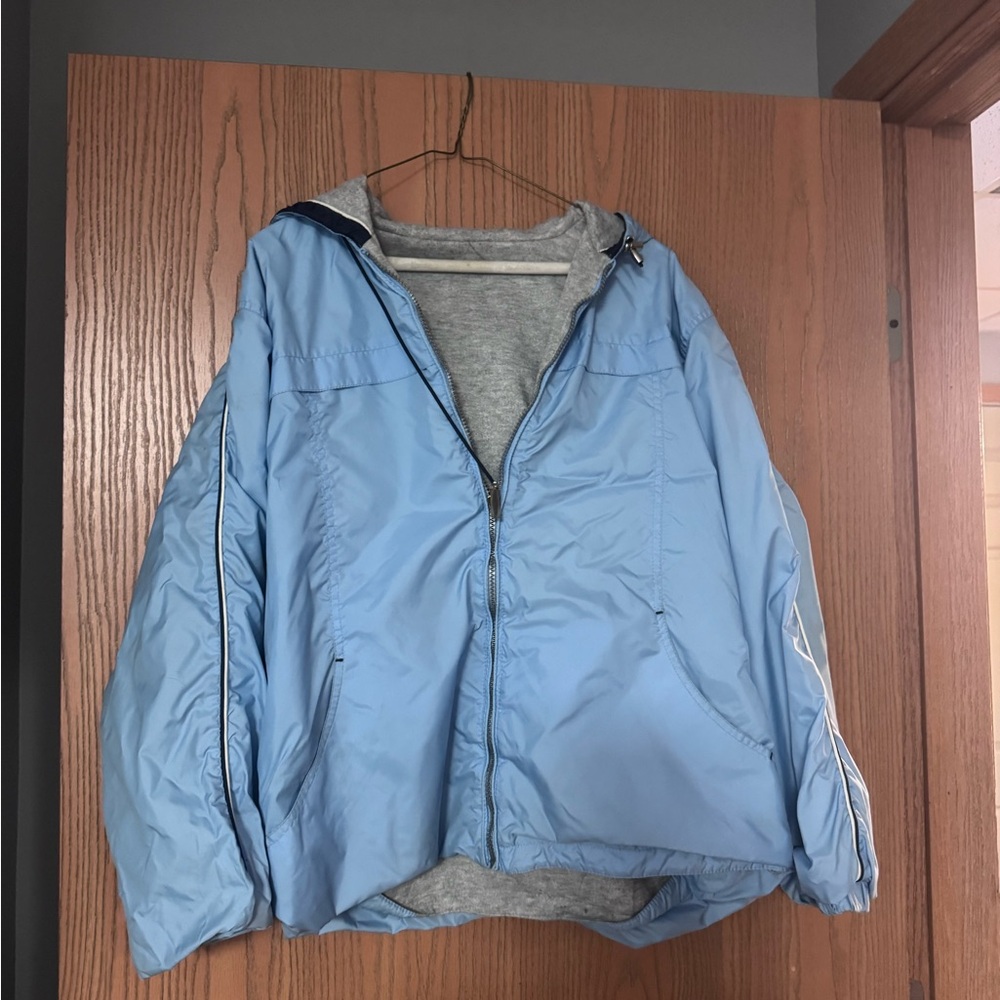 Light Blue Windbreaker Jacket